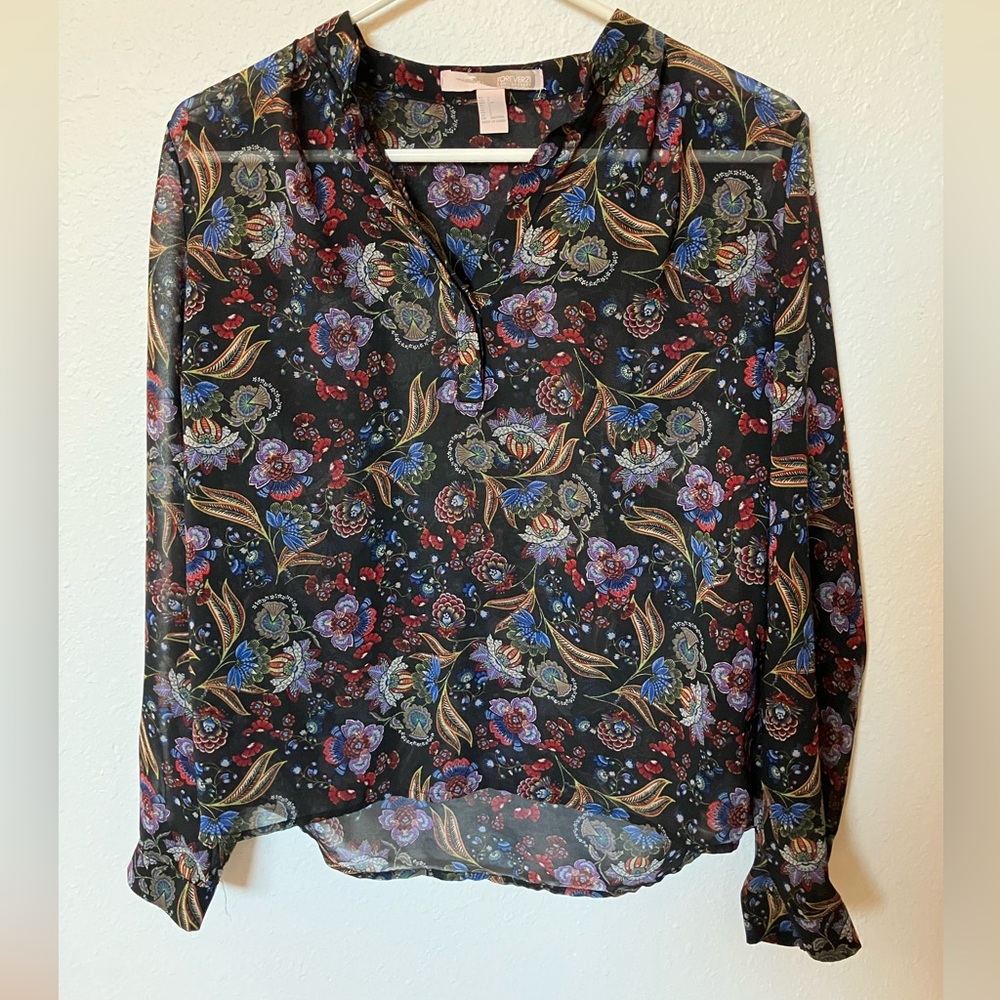 Sheer Floral Print Women's Boho top